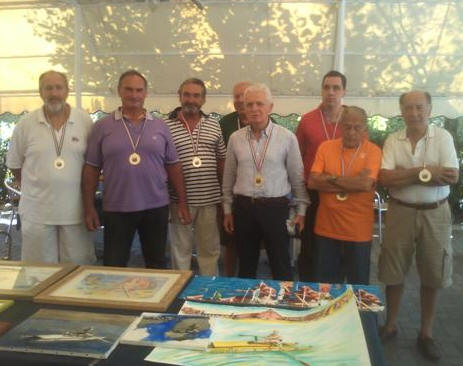 Traversata dell'Adriatico in pattino 2011 Sebenico-Giulianova, compiuta di Fioavante "Gabriellino" Palestini e Gianfranco Iadecola: Stamani, 10 Settembre 2011, il racconto in una conferenza stampa al Circolo Nautico Vincenzo Migliori di Giulianova Lido. I componenti la spedizione, da sinistra: Marco Maria Ferrari, Palestini, Raffaele Ariozzi, Giancarlo De Falco, Iadecola, Antonio Albini, Antonio Rosci.                                                                                                            