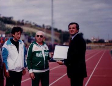 GIULIANOVA (Te), 22.3.2013 - Luigi Chiodi, fondatore e direttore sportivo dell'Associazione Sportiva "Ecologica G" di Giulianova, ricorda il rapporto avuto con Pietro Mennea, il campione di atletica morto a Roma per un male incurabile. Mennea aveva inaugurato il Campo Scuola "G. Massi" di Giulianova il 26 ottobre 1991.