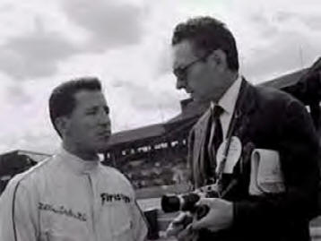 Mario Andretti, campione di automobilismo: con lui un giovane Lino Manocchia, giornalista italo americano